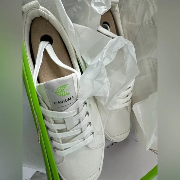 Cariuma OCA Sneakers Womens 9.5 Men’s 8 Off White Low Canvas Shoes New - Picture 5 of 7